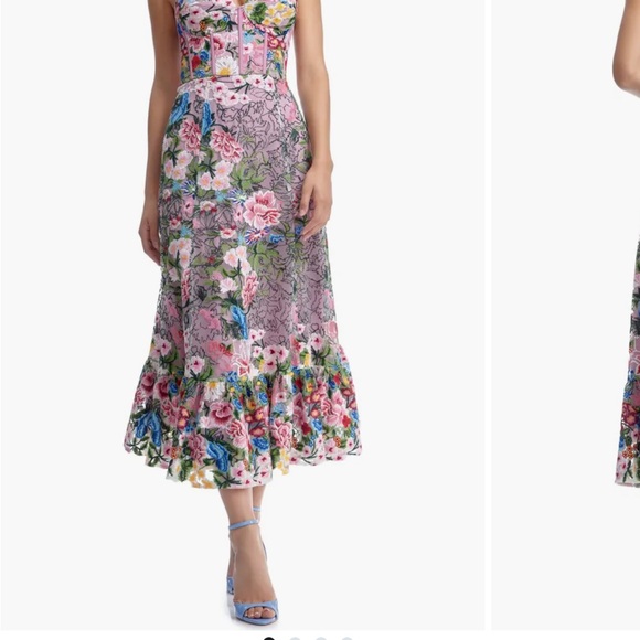 Dress the population Floral Corset midi Dress - Picture 3 of 10